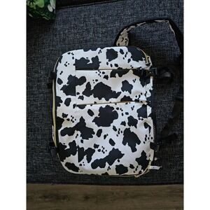 Unbranded Cow Print Travel Backpack Unisex Large Black White 16 in laptop